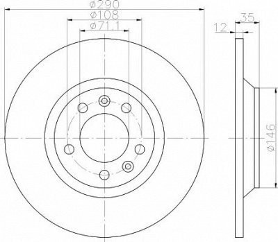 HELLA PAGID 8dd355110801 -  Тормозной диск